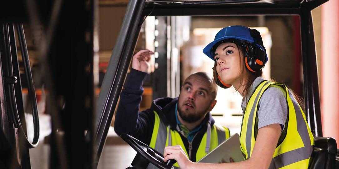 female forklift driver training