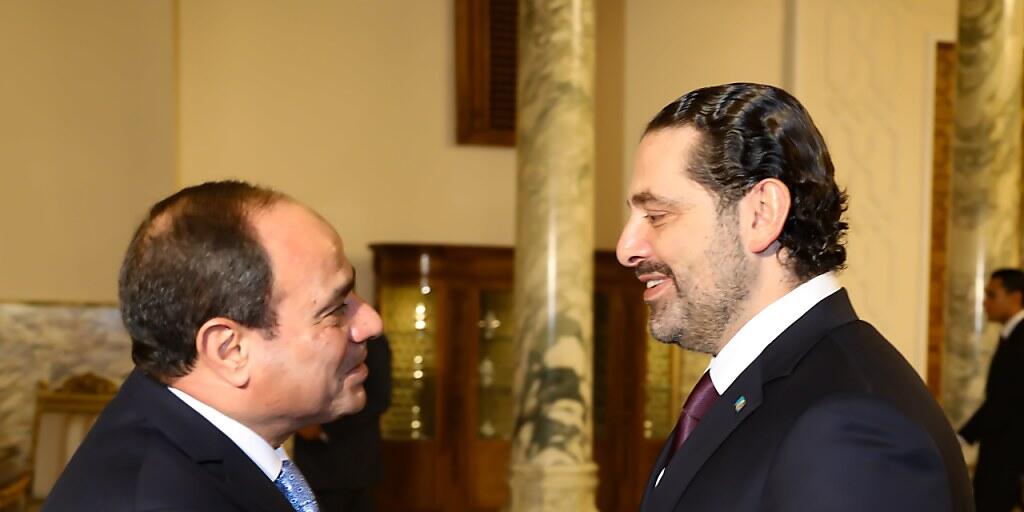 &Auml;gyptens Staatschef Abdel Fattah al-Sisi empf&auml;ngt Saad Hariri vor dessen R&uuml;ckkehr nach Beirut