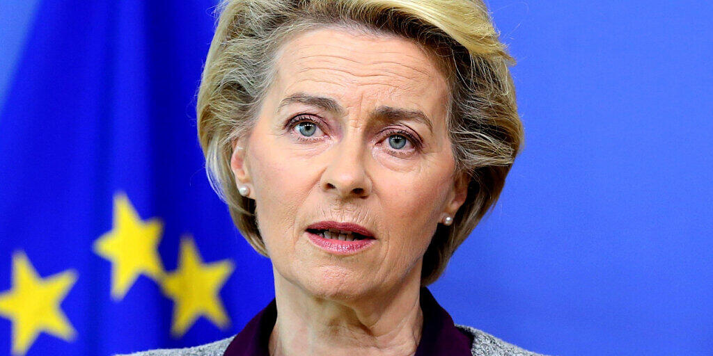 ARCHIV - Ursula von der Leyen (CDU), Präsidentin der Europäischen Kommission, spricht auf einer Pressekonferenz im EU-Hauptquartier. Foto: Francois Walschaerts/AFP POOL/AP/dpa ARCHIV - Ursula von der Leyen (CDU), Präsidentin der Europäischen Kommission, spricht auf einer Pressekonferenz im EU-Hauptquartier. Foto: Francois Walschaerts/AFP POOL/AP/dpa