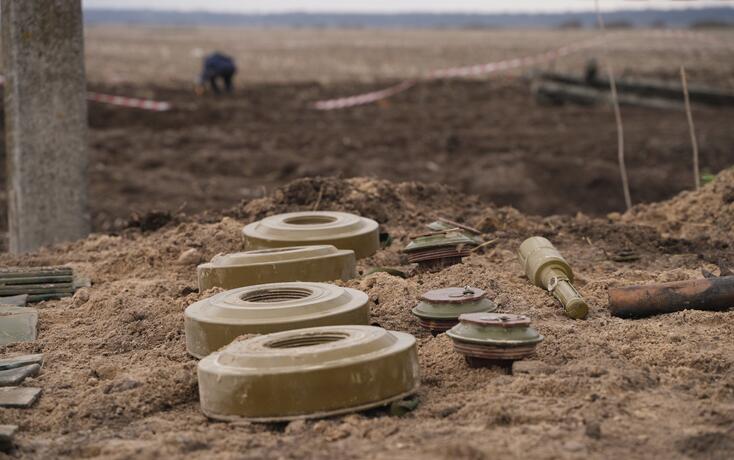 Demining by troops of the territory