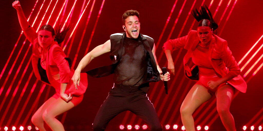 Der Berner Sänger Luca Hänni am Freitag bei der Probe zum Final des Eurovision Song Contest in Tel Aviv.