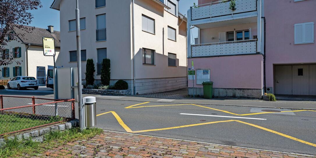 Die Haltestelle &laquo;Br&uuml;ckle&raquo; in Balzers