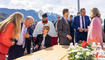 Feierlichkeiten zum Jubiläum bei der alten Rheinbrücke Vaduz–Sevelen