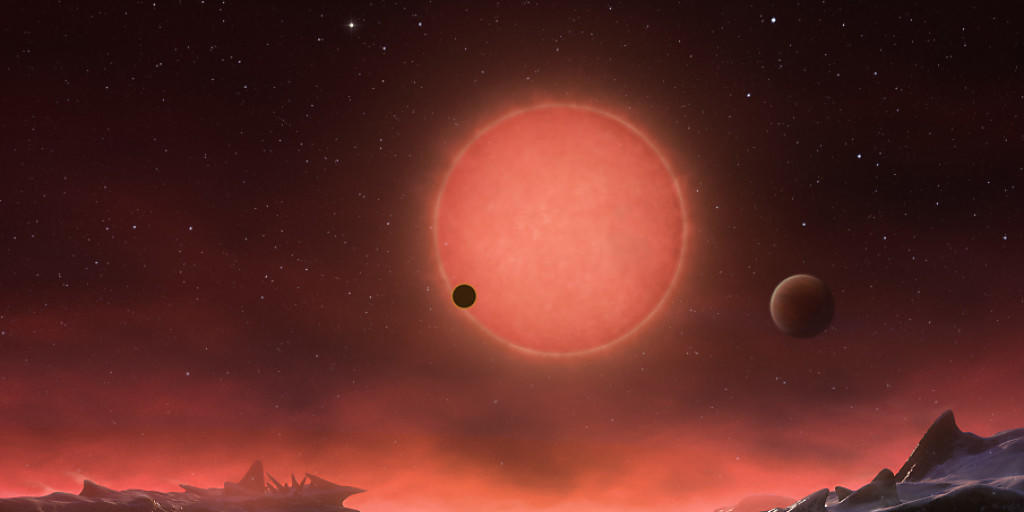 So könnte nach einer Künstler-Impression einer der drei entdeckten Planeten aussehen.