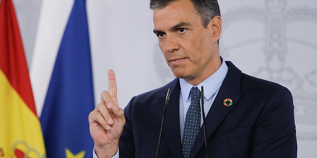 Pedro Sanchez, Ministerpräsident von Spanien, spricht während einer Pressekonferenz nach einer Kabinettssitzung. Foto: R.Rubio/Pool/EUROPA PRESS/dpa