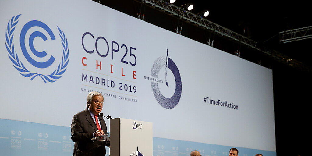 Uno-Generalsekretär Antonio Guterres fordert zur Eröffnung der Uno-Klimakonferenz in Madrid mehr Tempo im Kampf gegen die Klimakrise.