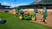 Liechtenstein Vaduz Fussball Rheinpark Stadion Verlegung Rollrasen
