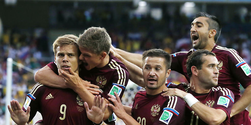 Im Visier der Dopingfahnder: Russlands Fussball-Nationalteam der WM 2014 sieht sich mit Dopinganschuldigungen konfrontiert