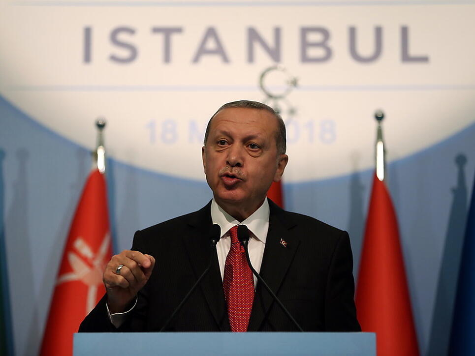 Warf Israel "Nazi-Methoden" vor: der türkische Präsident Recep Tayyip Erdogan am Gipfel der Organisation für Islamische Zusammenarbeit (OIC) in Istanbul.