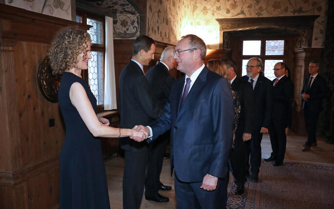 Neujahrsempfang auf Schloss Vaduz, Fürstentum Liechtenstein,am