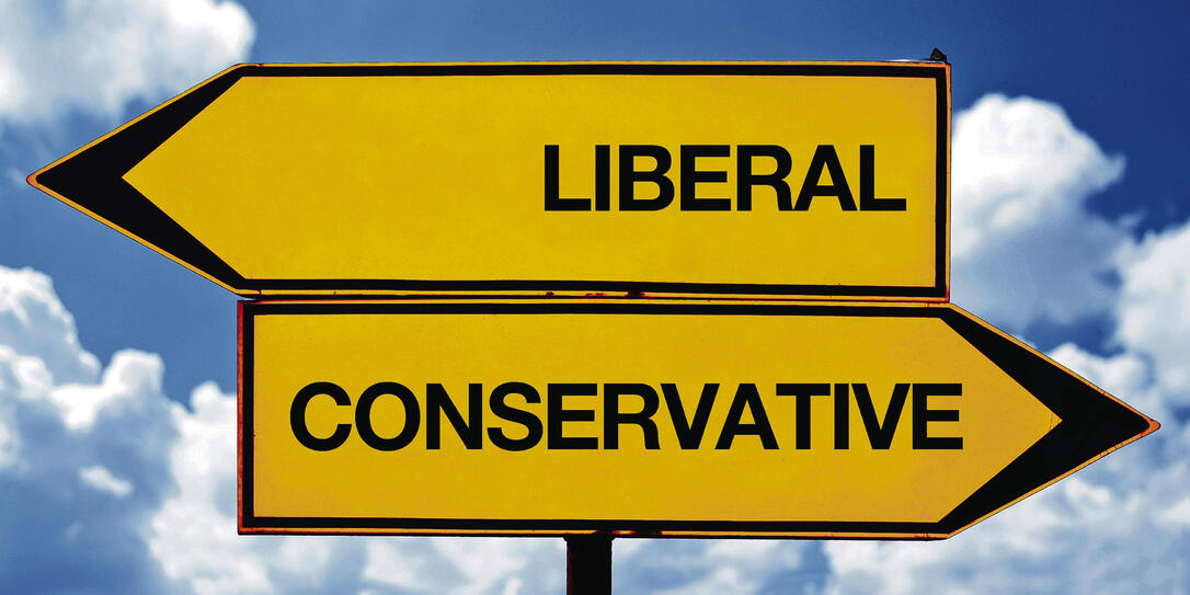 Liberal or conservative, opposite signs