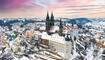 Albrechtsburg Meissen Sachsen Deutschland Wolken Blauer Himmel Schnee Dresden Dom Meissen Winterlandschaft Europa Hotspot Sonnenuntergang