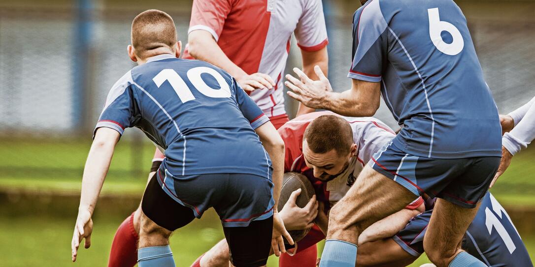 Scrum action on rugby match!