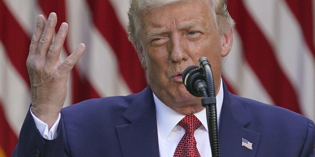 Donald Trump, Präsident der USA, spricht auf einer Pressekonferenz im Rosengarten des Weißen Hauses. Foto: Evan Vucci/AP/dpa