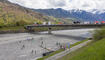 Feierlichkeiten zum Jubiläum bei der alten Rheinbrücke Vaduz–Sevelen