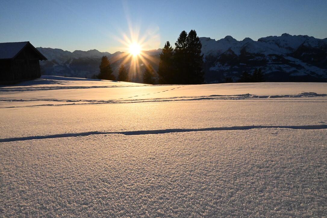 Letzte Sonnenstrahlen in Silum