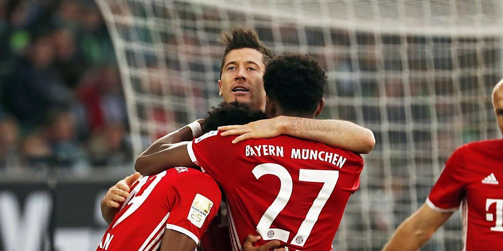 Bayern Münchens Meisterjubel in Wolfsburg mit Lewandowski, Alaba, Coman und Robben