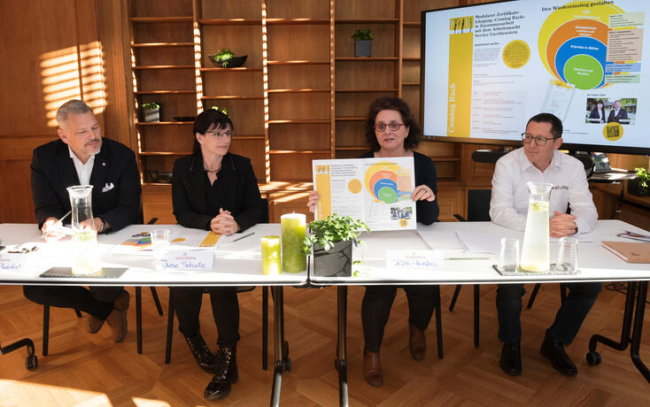 Einladung Pressekonferenz: Kräfte bündeln > Ressourcen finden > Wirtschaft unterstützen; neue Kooperation zwischen AMS und Steinegerta, Parksaal der Stein Egerta, In der Steinegerta 26, 9494 Schaan