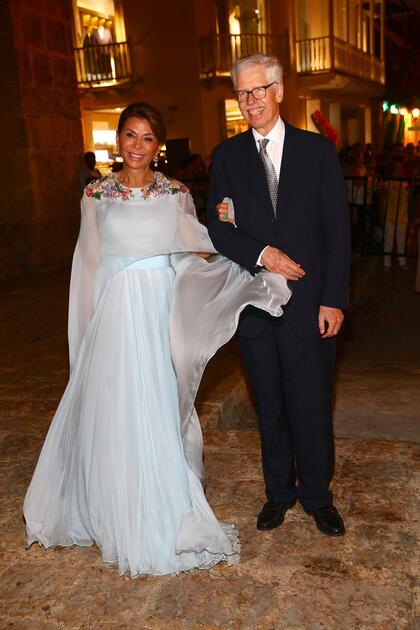 Religious Wedding at San Pedrp Clover ancient Church in Cartagena of Cloclo Echavarria with HSH Prince Josef of Liechtenstein. Royal Guests arriving at Church late afternoon starting still sunny ending at nightfall