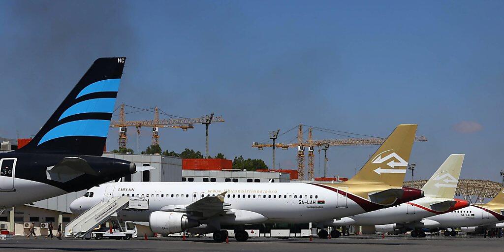 Flugzeuge der Libyan-Airlines am Flughafen von Tripolis. (Archivbild)