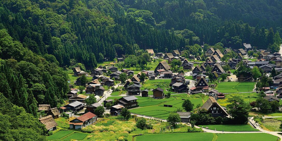 Das Dorf  Gifu in Japan.