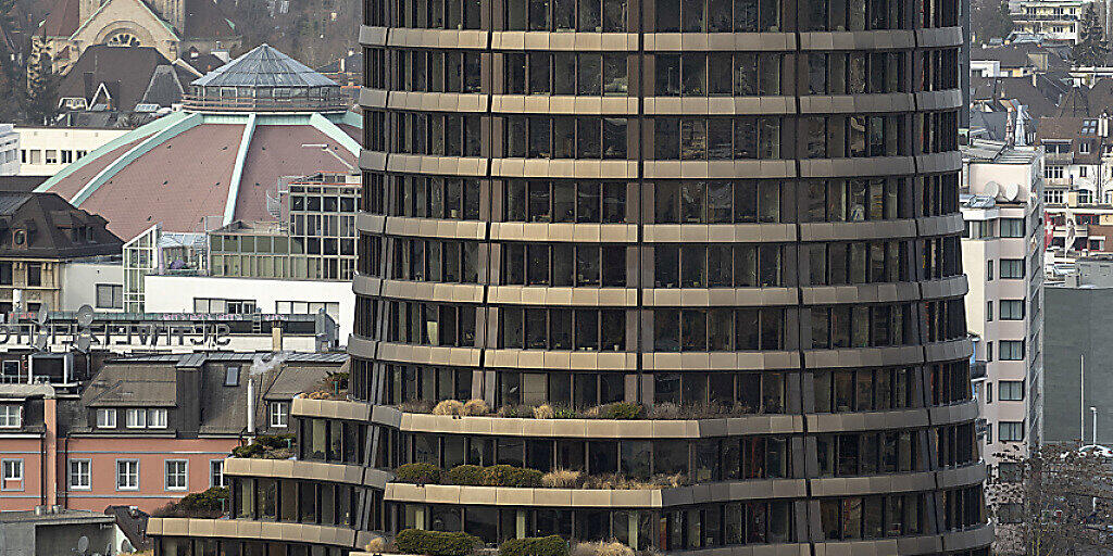 Der Turm der Bank für Internationalen Zahlungsausgleich in Basel (Archivbild).
