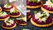 Randen-Kichererbsen-Mousse auf Kräcker