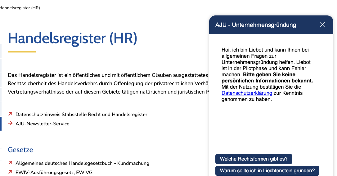 LiBot — Liechtenstein's National AI Chatbot for Public Administration