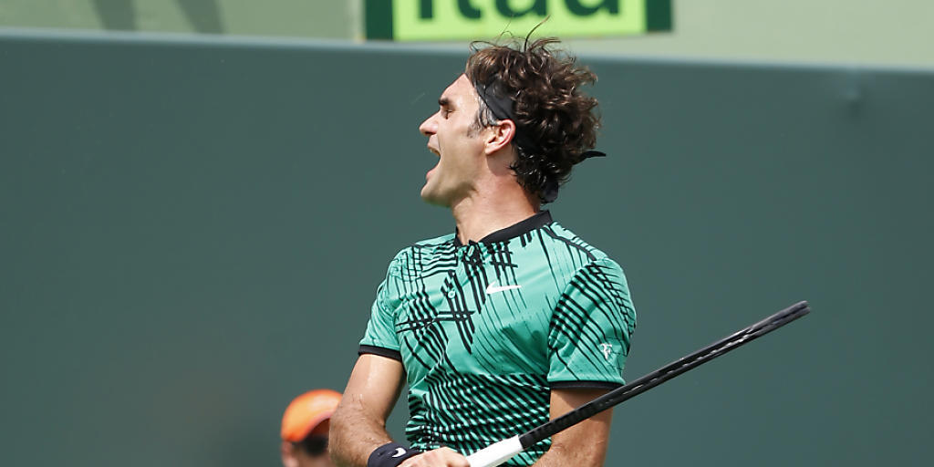 Roger Federer nach dem verwerteten Matchball gegen Rafael Nadal