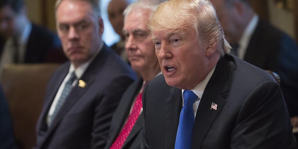 US-Präsident Donald Trump spricht nach der Verabschiedung der Steuerreform zu den Medien.