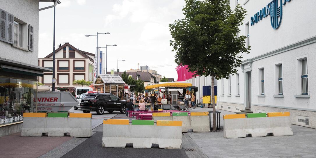 Strassensperre beim FL1 Life Festival in Schaan