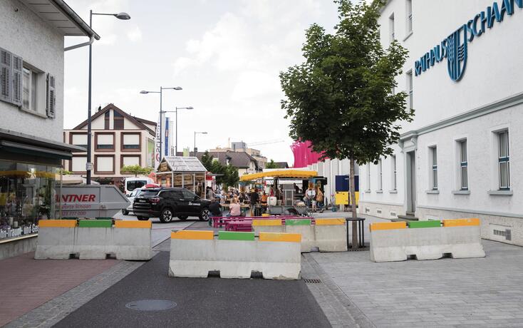 Strassensperre beim FL1 Life Festival in Schaan