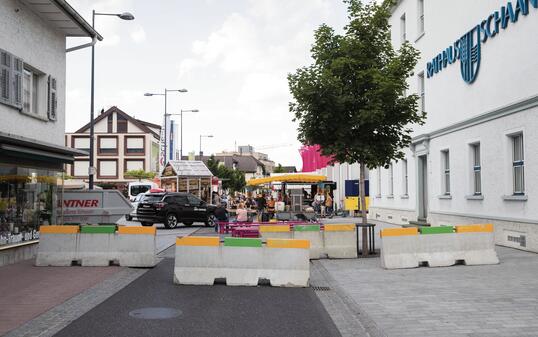 Strassensperre beim FL1 Life Festival in Schaan
