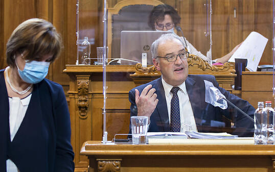 Steht unter Quarantäne: Bundesrat Guy Parmelin, hier während der Herbstsession Mitte Oktober im Ständerat. (Archivbild)