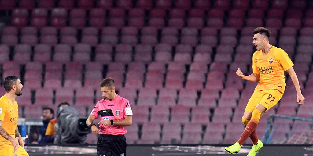 Romas Stephan El Shaarawy jubelt über seinen frühen Treffer zum 1:0