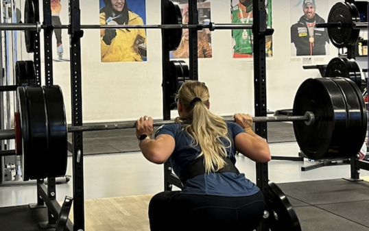 Ragnhild Mowinckel beim Rotor-Training in Balzers.