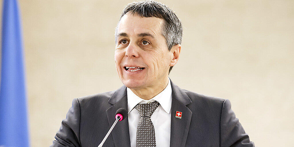 Bundesrat Ignazio Cassis setzt sich in Genf für die Menschenrechte ein.