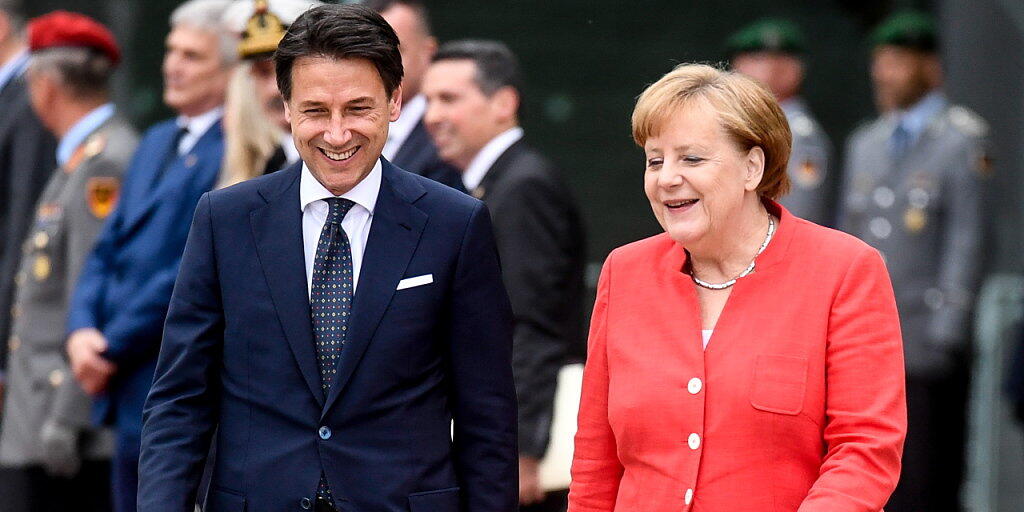 Italiens Ministerpräsident Giuseppe Conte und Bundeskanzlerin Angela Merkel sind sich einig, dass der EU-Aussengrenzenschutz und die Grentschutzagentur Frontext verstärkt werden müssen.