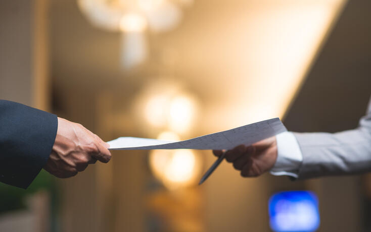 Passing business document