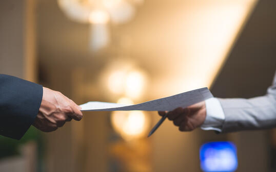 Passing business document