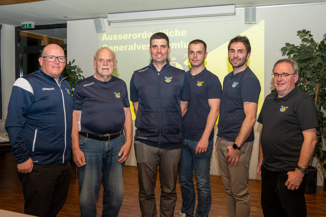 Der neue Vorstand (v.l.): Karlheinz Matt (Nachwuchs), Benno Gerner (Spiko), Mathias Speiser (Präsident), Damian Kranz (Events/Partner), Philipp Meier (Kommunikation), Roger Matt (Finanzen).