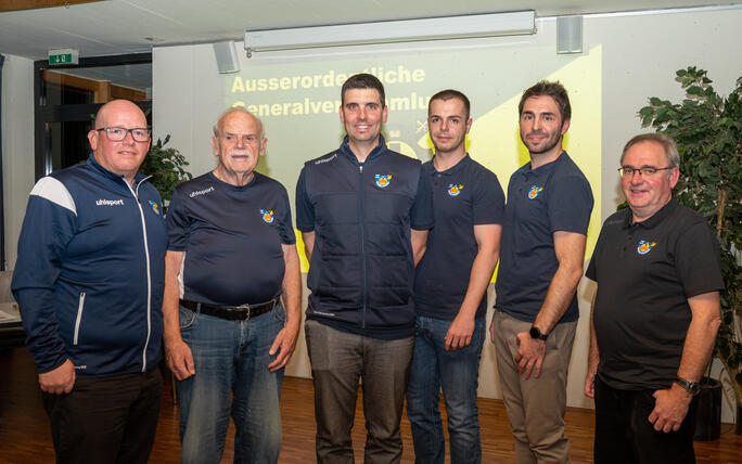 Der neue Vorstand (v.l.): Karlheinz Matt (Nachwuchs), Benno Gerner (Spiko), Mathias Speiser (Präsident), Damian Kranz (Events/Partner), Philipp Meier (Kommunikation), Roger Matt (Finanzen).