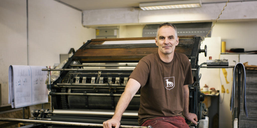 Der Drucker Thomi Wolfensberger bezeichnet sich als "Technik-Junkie" und "charmanten Querulanten".