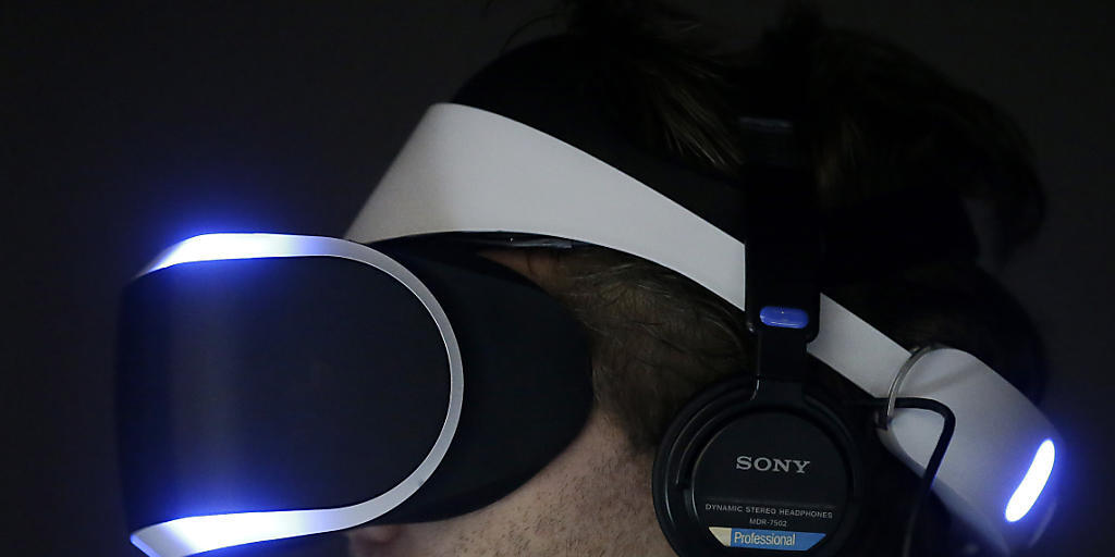 Die Playstation-4-Virtual-Reality-Brille bei einer Vorführung im Jahr 2014.