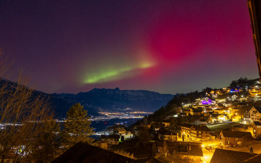 Die gr&uuml;nen Schleier konnten in dunkleren Gegenden des Landes auch mit blossem Auge beobachtet werden.