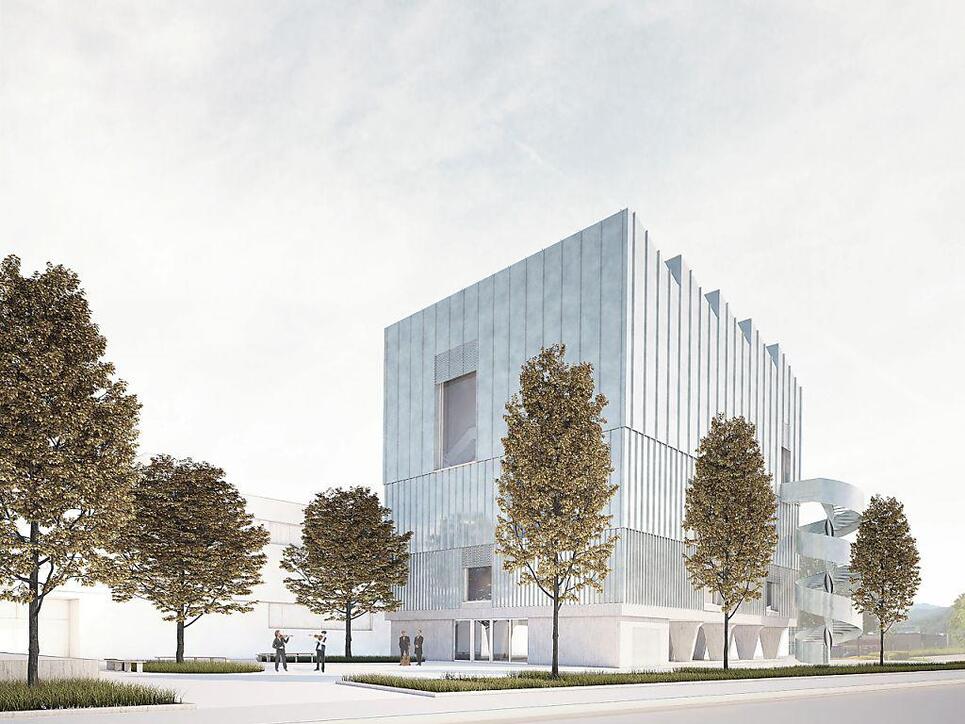 So soll das neue Probenhaus aussehen, in dessen Saal im obersten Geschoss dereinst das Luzerner Sinfonieorchester ab Ende 2019 üben soll. (Bild zvg)