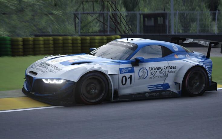 Bei den Swiss Simracing Series wird ein fiktiver Tourenwagen gefahren, dessen Leistung zwischen der GT3- und der GT4-Klasse liegt.