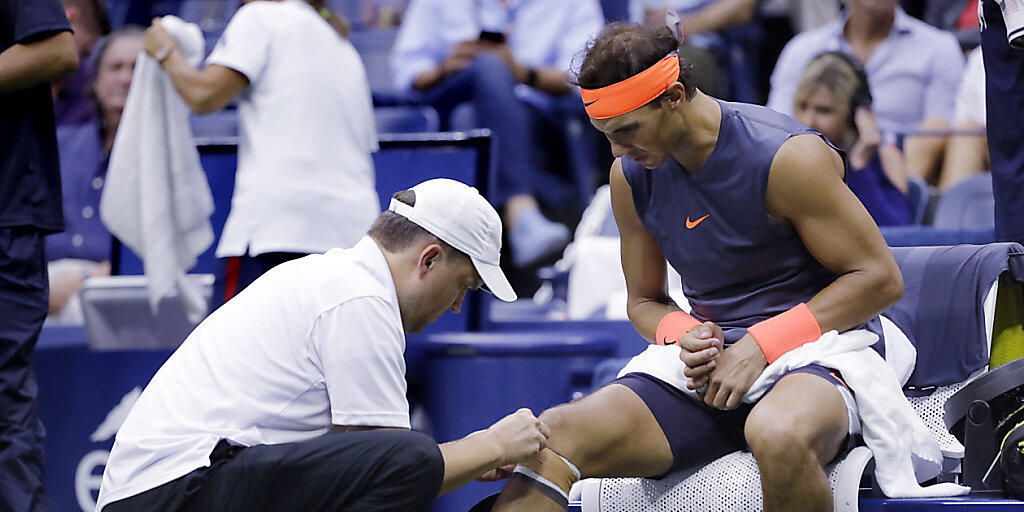 Rafael Nadal wurde im Halbfinal am US Open in New York von einer Knieverletzung gestoppt