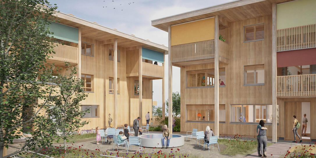 Visualisierung des Generationenhauses in Ruggell