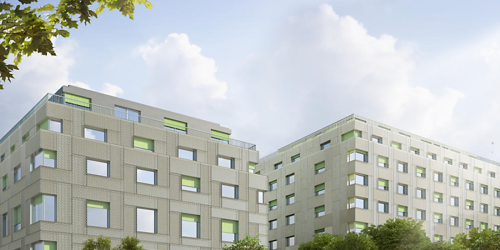 Eine Visualisierung der beiden Gebäude des ersten Patientenhotels der Schweiz am Universitätsspital Lausanne (CHUV). Der Grundstein wurde am Montag gelegt. Das Hotel soll Ende 2016 eröffnet werden. Eine Visualisierung der beiden Gebäude des ersten Patientenhotels der Schweiz am Universitätsspital Lausanne (CHUV). Der Grundstein wurde am Montag gelegt. Das Hotel soll Ende 2016 eröffnet werden.